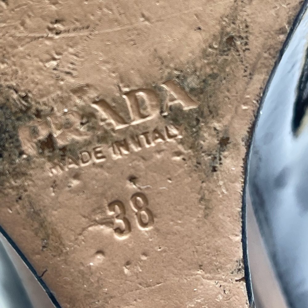 Prada Wedge Peep Toe Patent Leather Shoes size 8. - Picture 6 of 7